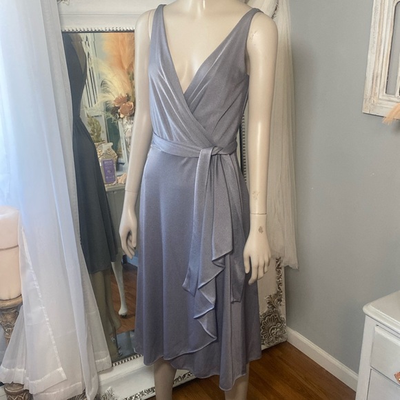 Sleek sexy shimmery 70s vintage wrap dress and cardigan Saks Fifth ave Chicago - Picture 5 of 6